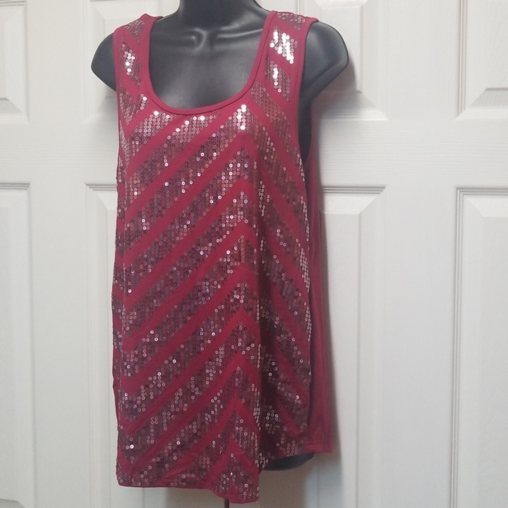 Rue21 Burgundy Sequin tank top